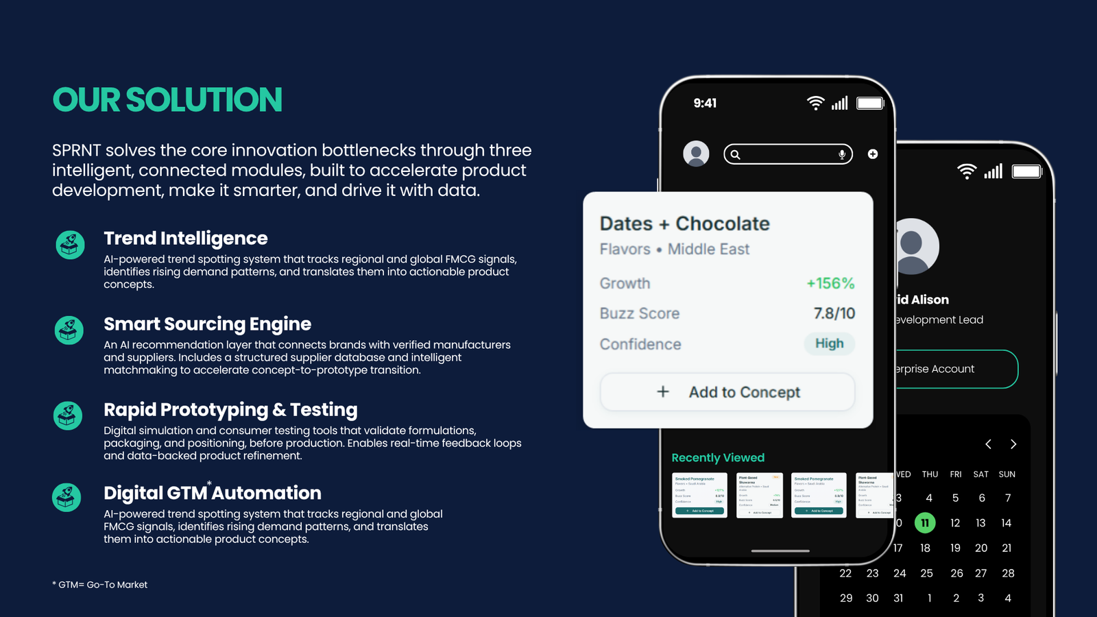 SPRNT investor pitch deck platform overview slide 2
